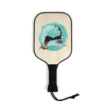 Cape Cod Nautical Map Pickleball Kit | Custom Design Paddles | Includes 2 Paddles and 2 Balls | Easy Carry Bag