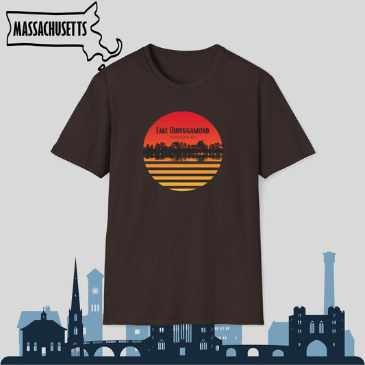 Unisex Soft-Style T-Shirt featuring Lake Quinsigamond Logo | Worcester, Massachusetts T-Shirt