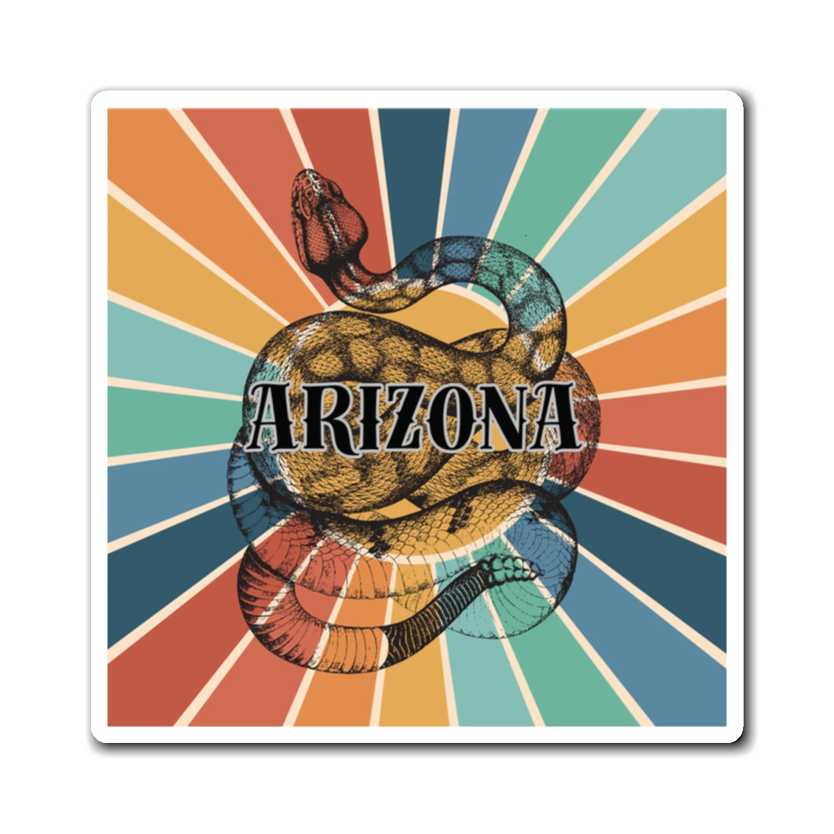 Arizona Rattlesnake Dishwasher Magnets | Free Shipping | Strong Fast-Holding Magnets | 3 Sizes Available | Desert Home Decor