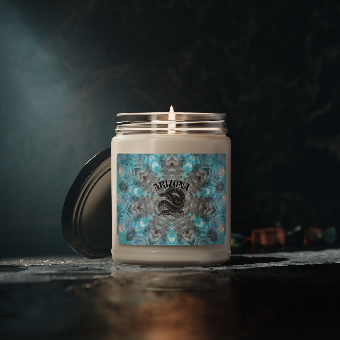 Arizona Scented Candle | 100% Natural Soy Wax | 9oz Glass Jar | Custom Rattlesnake Design