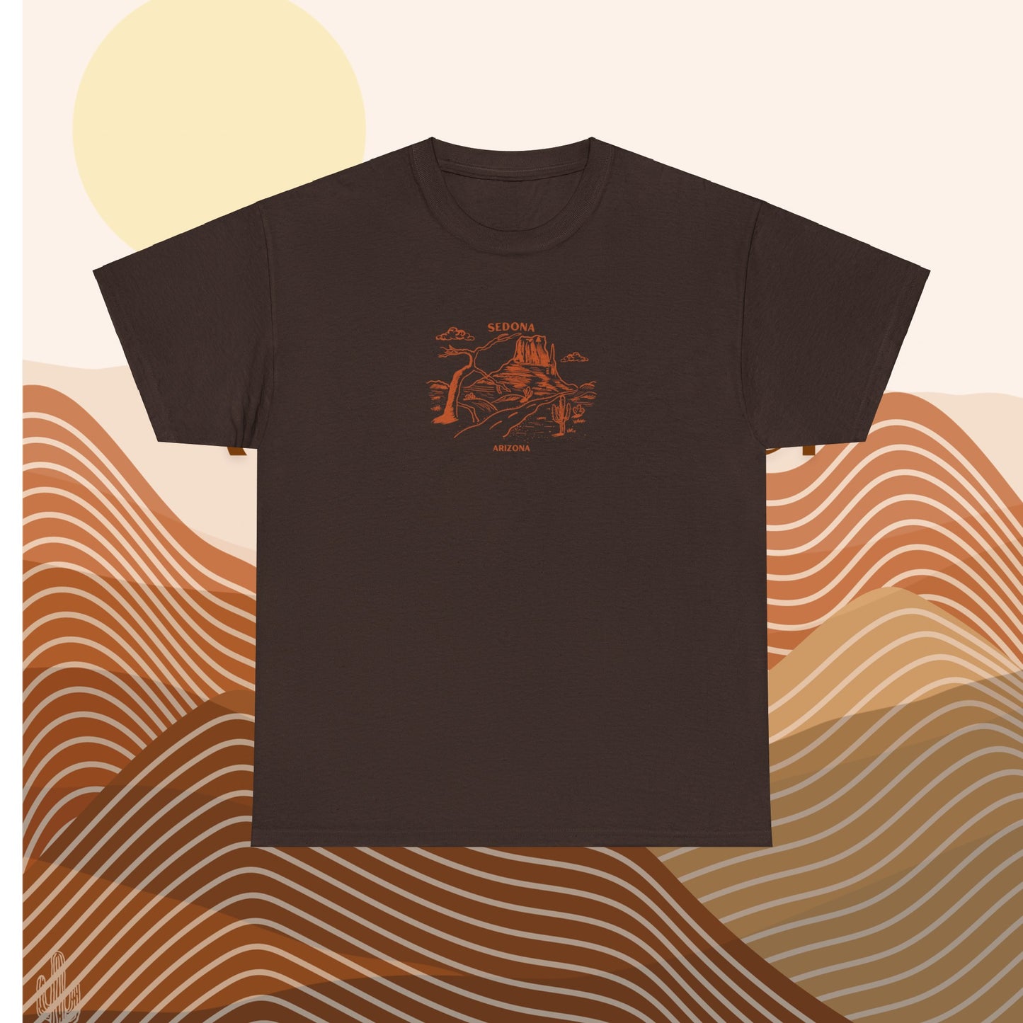 Desert Mountain Cactus T Shirt | Sedona, Arizona