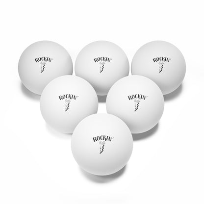 Rockin' Balls Brand Ping Pong Balls - Standard Size 1.57", Available in White and Orange, Set of 6, High-Quality 100% Plastic