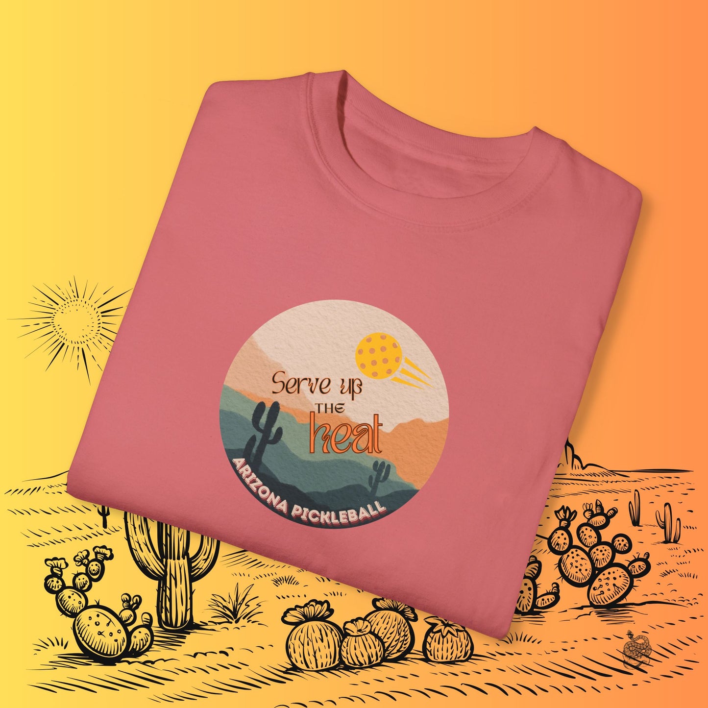 Serve Up the Heat Arizona Pickleball T-Shirt | Comfort Colors 1717 | Soft-Washed Garment-Dyed