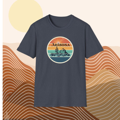 Arizona Desert Sunset T-Shirt | Unisex Soft-Style | 100% Cotton | Vintage Cactus Design