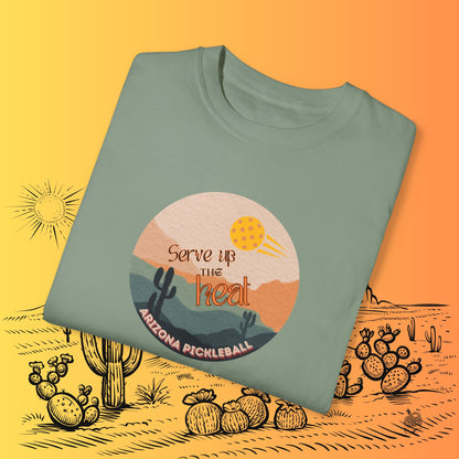 Serve Up the Heat Arizona Pickleball T-Shirt | Comfort Colors 1717 | Soft-Washed Garment-Dyed