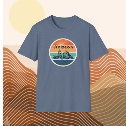 Arizona Desert Sunset T-Shirt | Unisex Soft-Style | 100% Cotton | Vintage Cactus Design