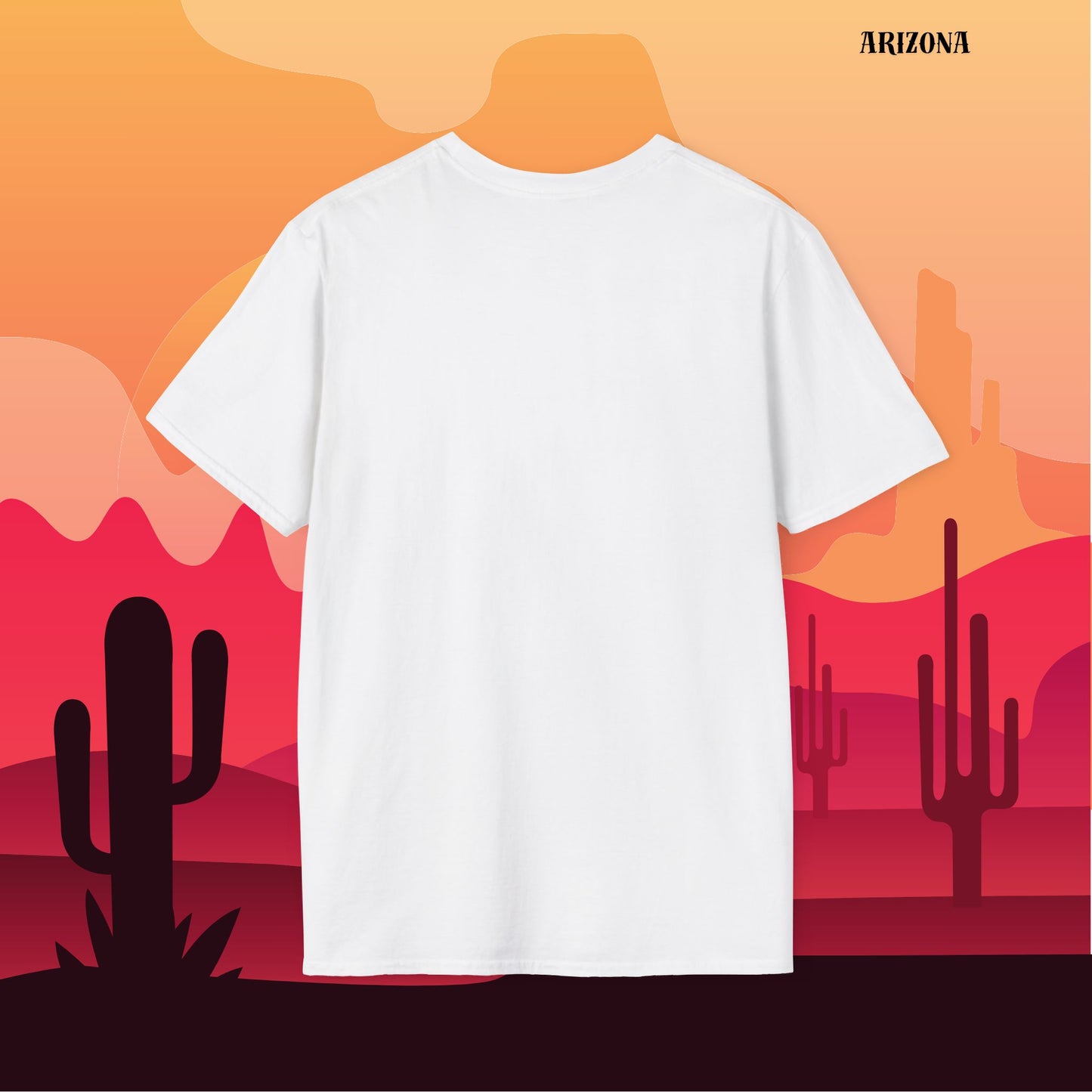 Arizona Desert Sunset T-Shirt | Unisex Soft-Style | 100% Cotton | Vintage Cactus Design