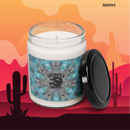 Arizona Scented Candle | 100% Natural Soy Wax | 9oz Glass Jar | Custom Rattlesnake Design